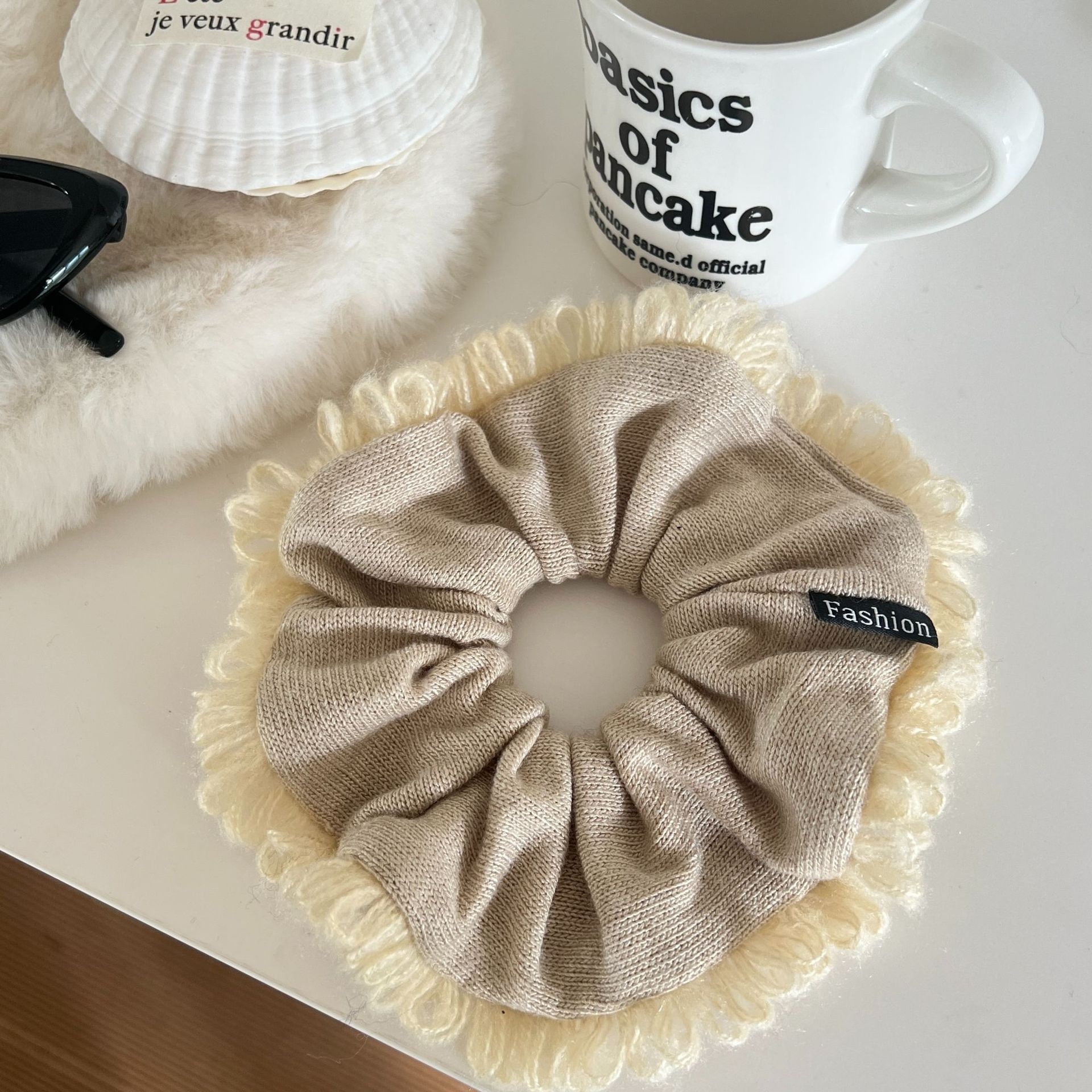 Women's Cozy Wool Yarn Hair Tie For Autumn & Winter Solid Color