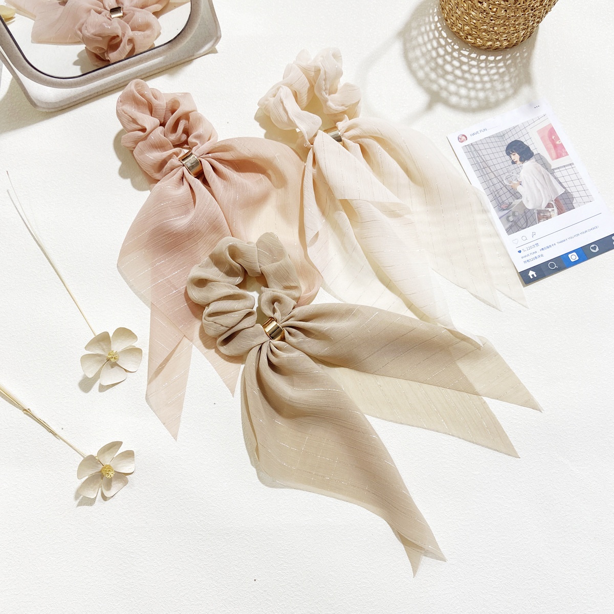 Women's Elegant Vintage Cloth Hair Tie Wedding Travel Bow Knot