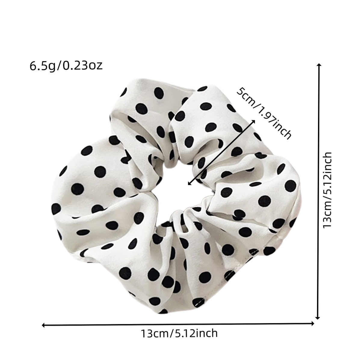 Women Large Fabric Hair Scrunchies High Elasticity Retro Polka Dot