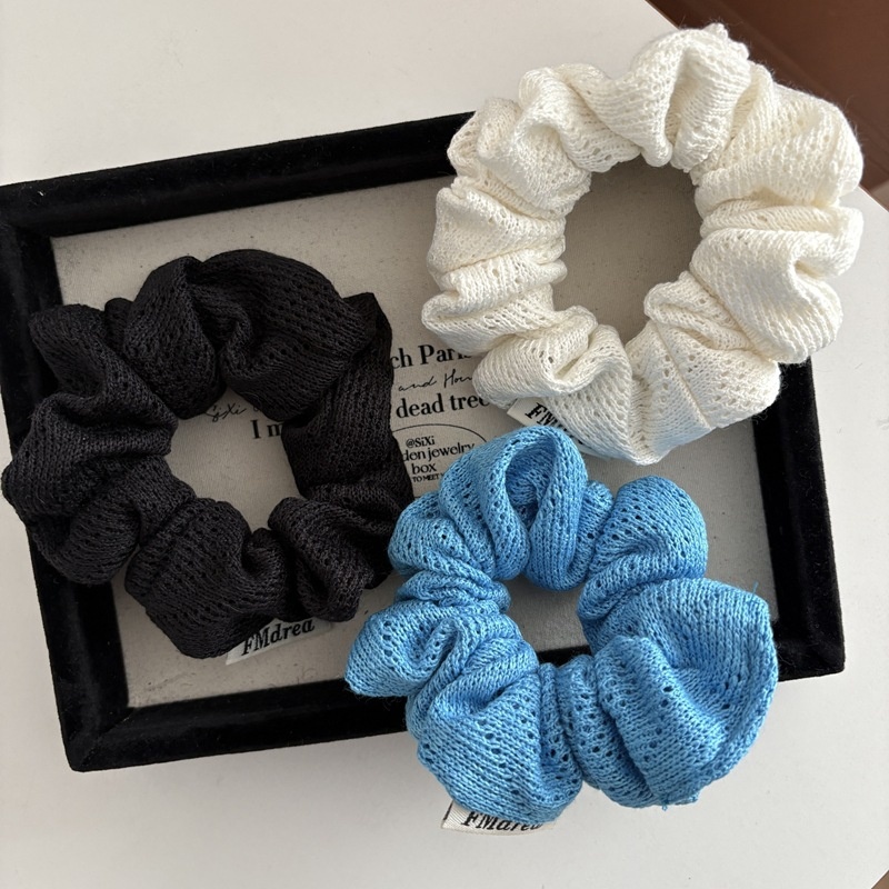 Women's Simple Knit Hair Tie Spring Everyday Hair Accessory Solid Black