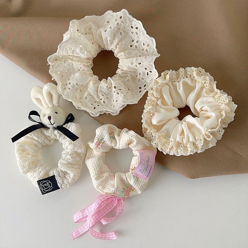 Women's Sweet Cloth Hair Tie for Holiday Street Solid Color Leopard