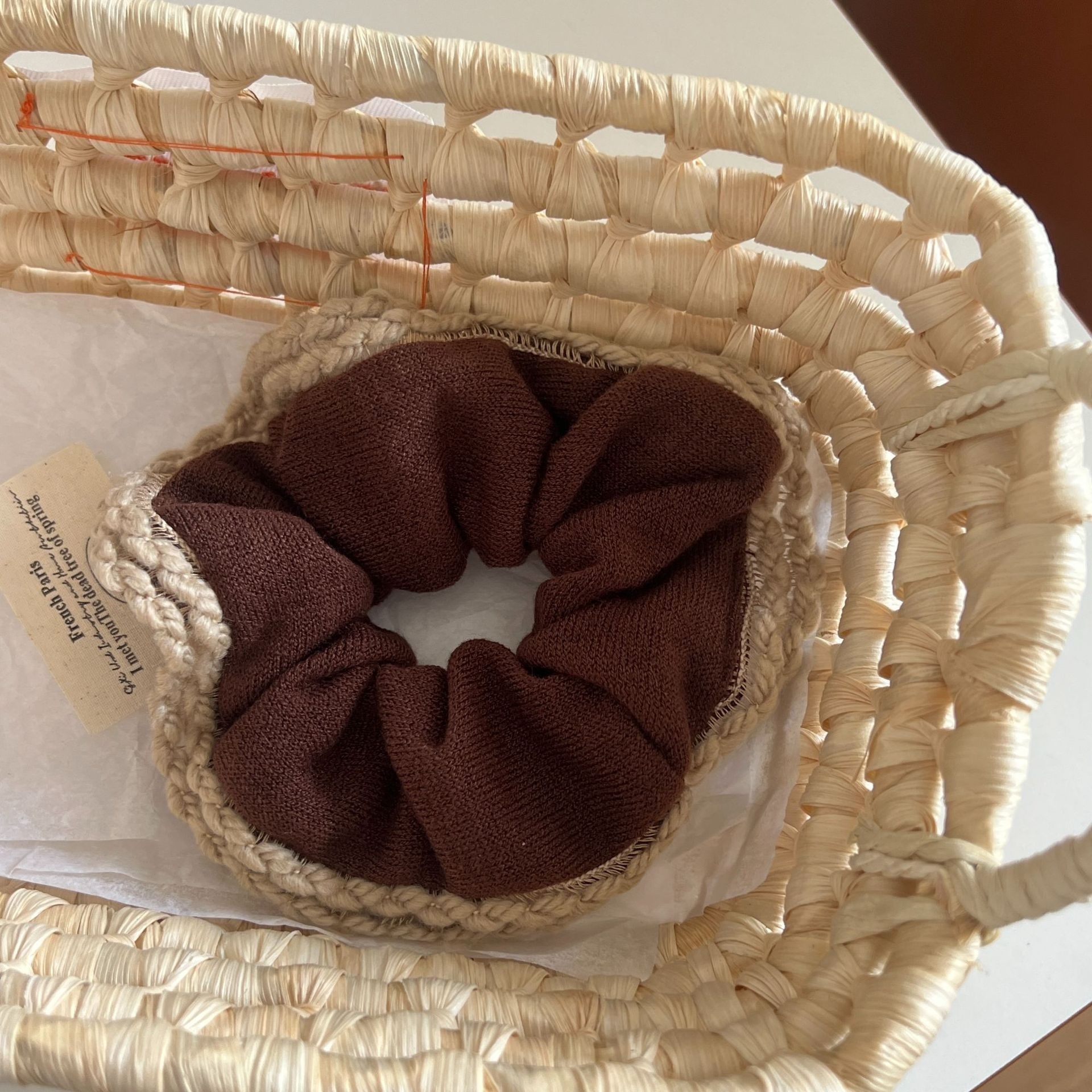 Women's Cute Winter Double Layer Knitted Elastic Hair Tie Color Block