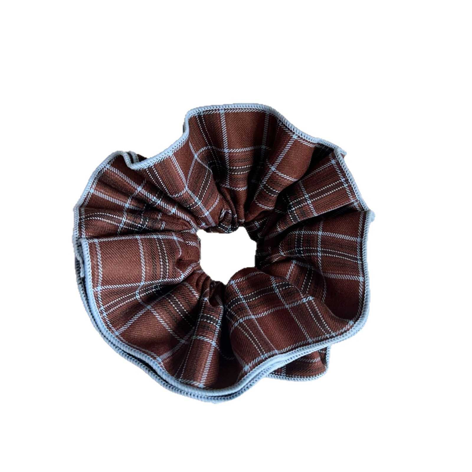 Women's Preppy Hair Ties British Plaid Brown Coffee Cloth Hair Accessories