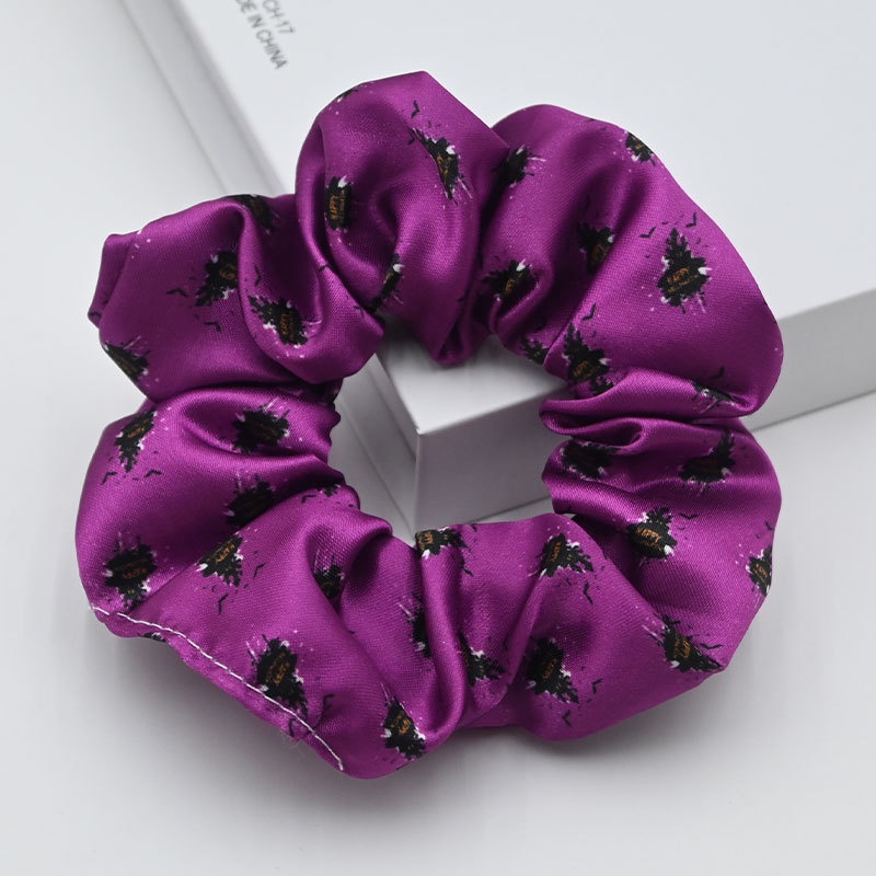 Women's Elastic Cloth Hair Scrunchie Cartoon Halloween Pumpkin Print