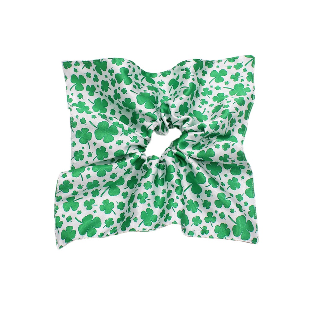 Women's St. Patrick's Cloth Hair Ties Green Shamrock Four-Leaf Clover