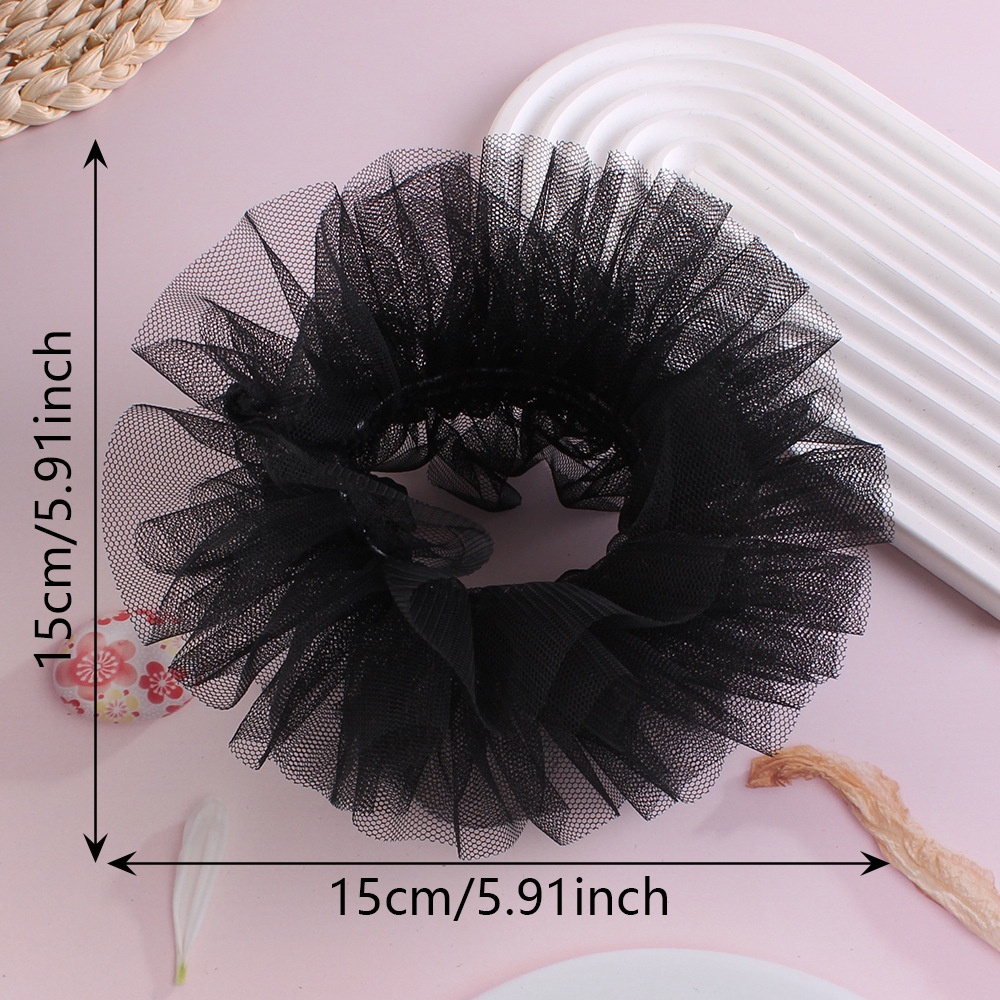 Women's Tulle Lace Multi-Layer Scrunchie Ballet Style Volumizing Hair Tie