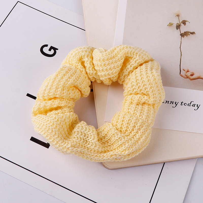 Women's Winter Thick Knitted Braided Hair Scrunchies Solid Color