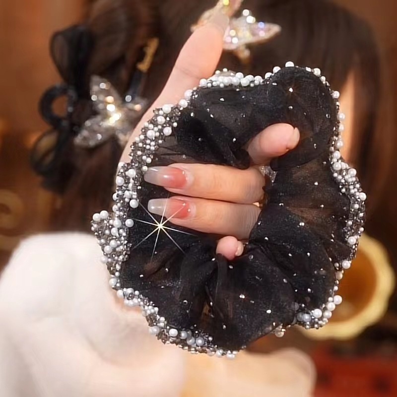 Women's Modern Street Style Organza Hair Scrunchie Solid Color