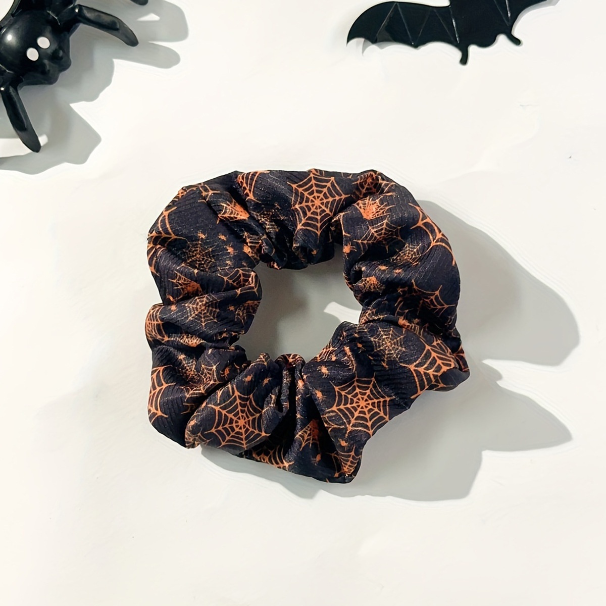 Women's High Elasticity Cloth Hair Tie Dark Halloween Pumpkin Skull