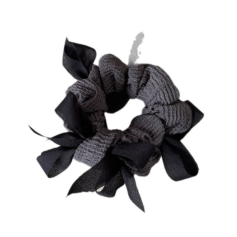 Women's Retro Winter Knit Cloth Bowknot Hair Tie Leopard Print