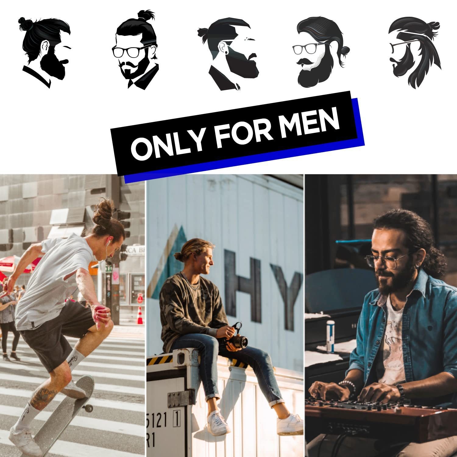 Men's Business Woven Headband Scarf Color Block Synthetic Fiber Hair Tie