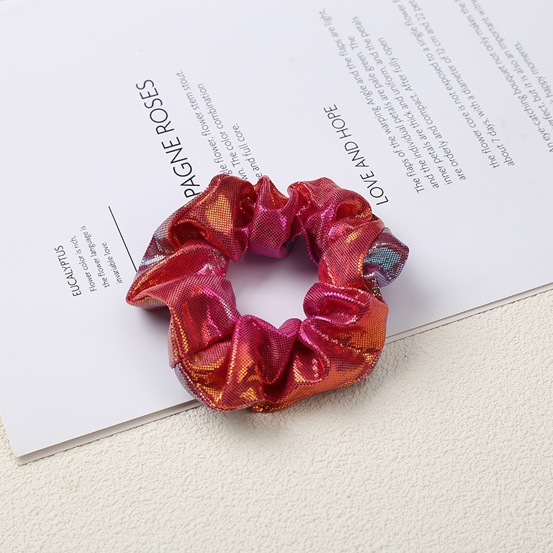 Women's Sparkly Large Bowknot Cloth Hair Tie Laser AB Rainbow