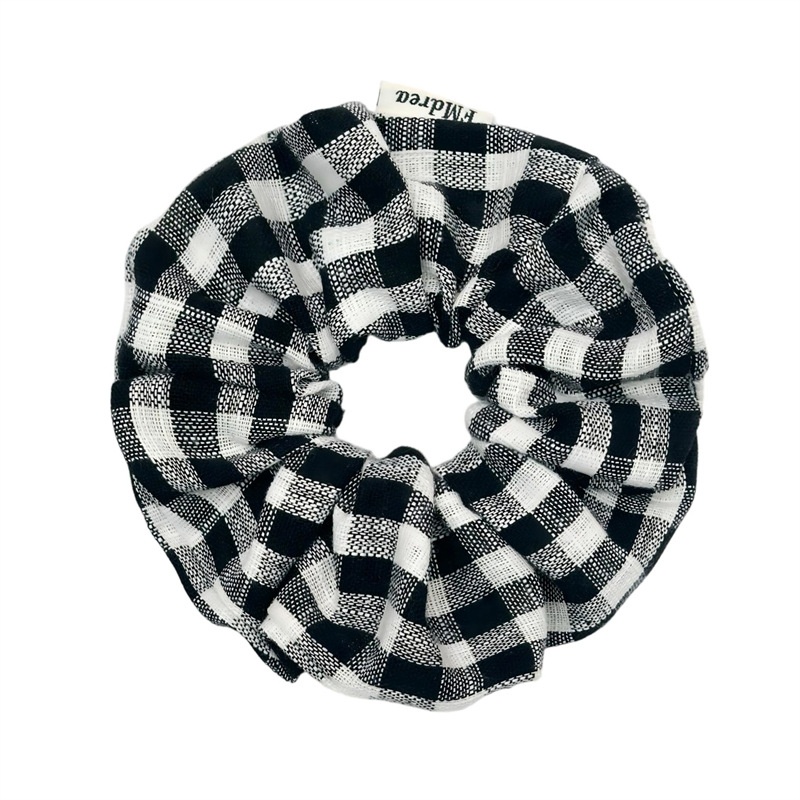 Women's Preppy Polyester Spring Hair Tie in Navy Blue Lattice