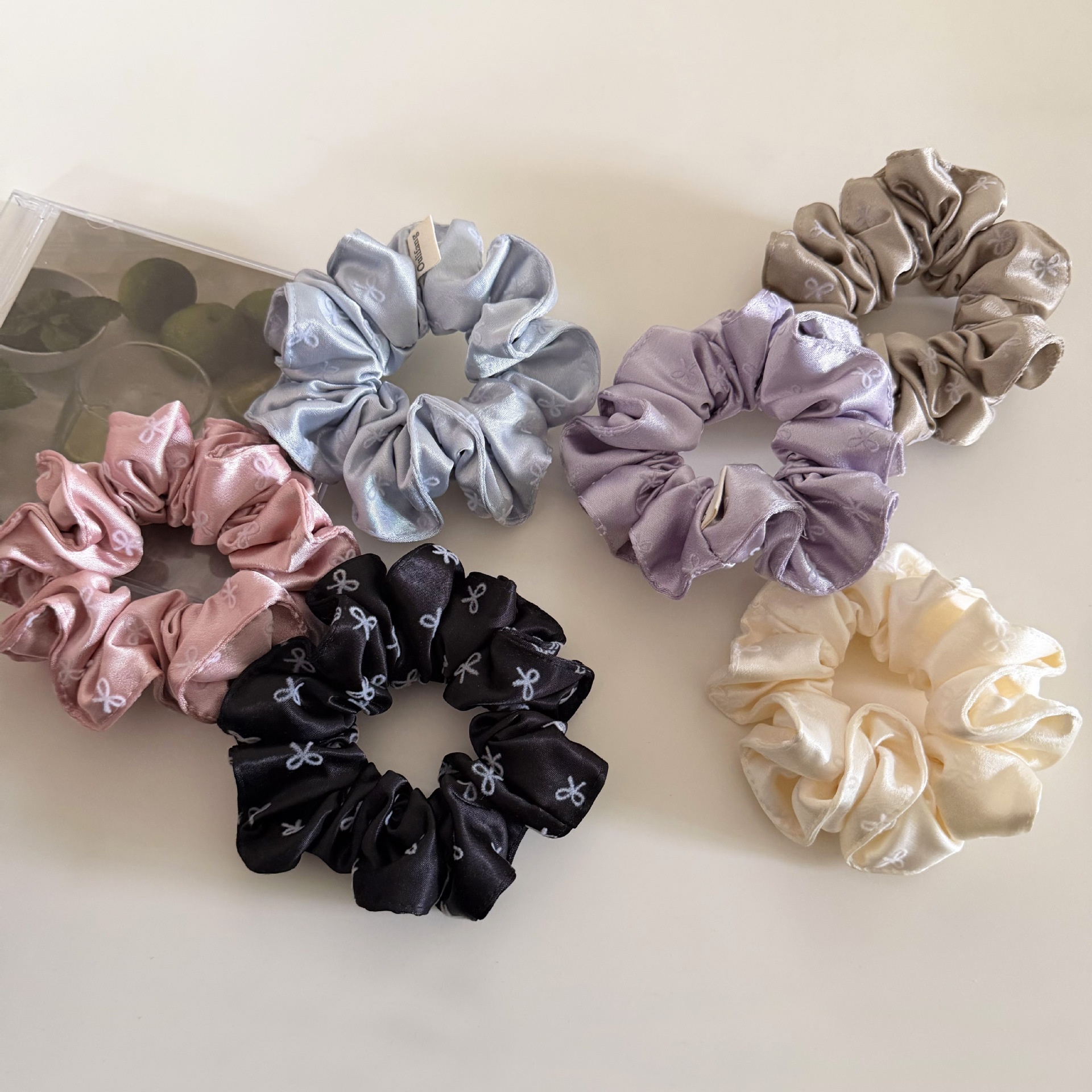 Women's Sweet Satin Spring Hair Rubber Band Champagne Bowknot