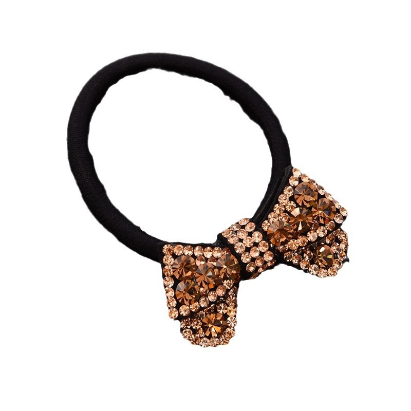 Ladies Elegant Party Hairband Hair Tie Rhinestone Cloth Bowknot
