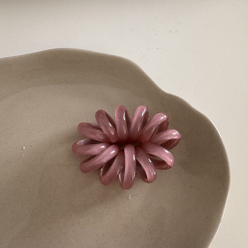Women's Handmade Spiral Phone Line Hair Tie Colorful Fresh Soda
