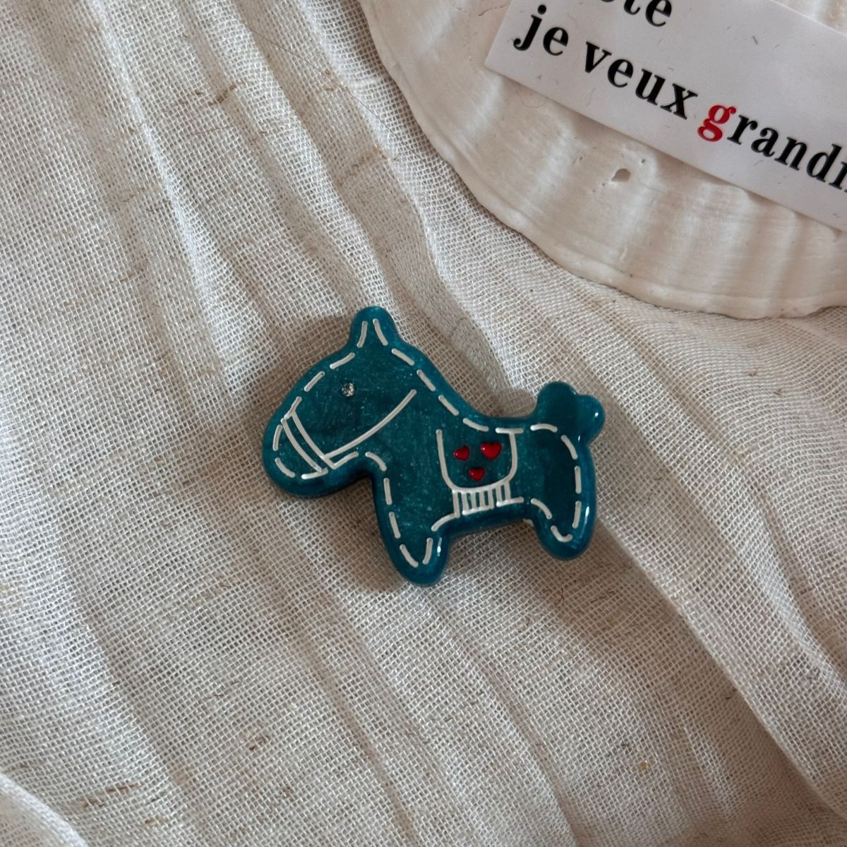 Ladies High Elastic Acetate Hair Tie Navy Coffee Floral Dog Pattern