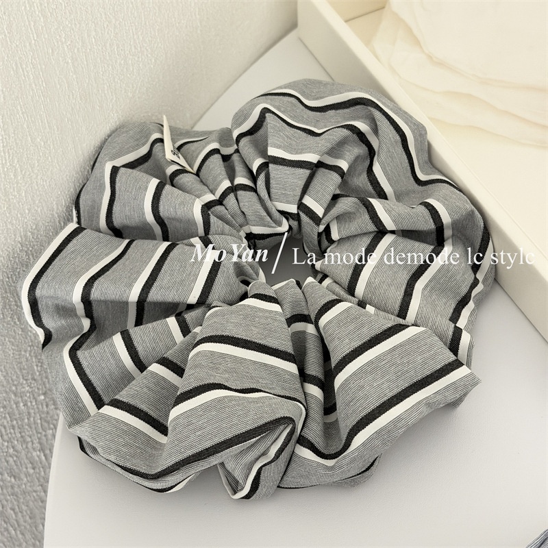 Women's Everyday Simple Cloth Hair Tie Navy Blue Black Stripe