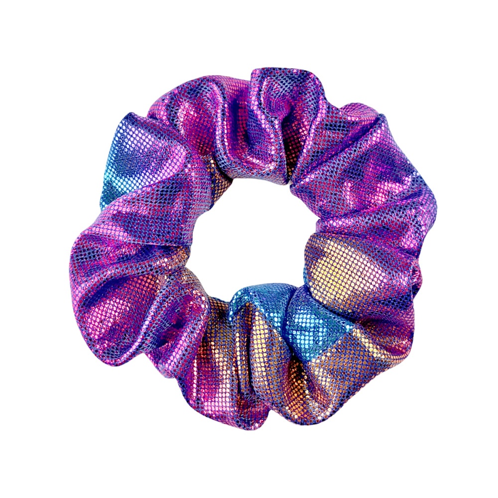 Women's Elastic Cloth Bun Hair Tie Gradual Color Laser Gold Embossing