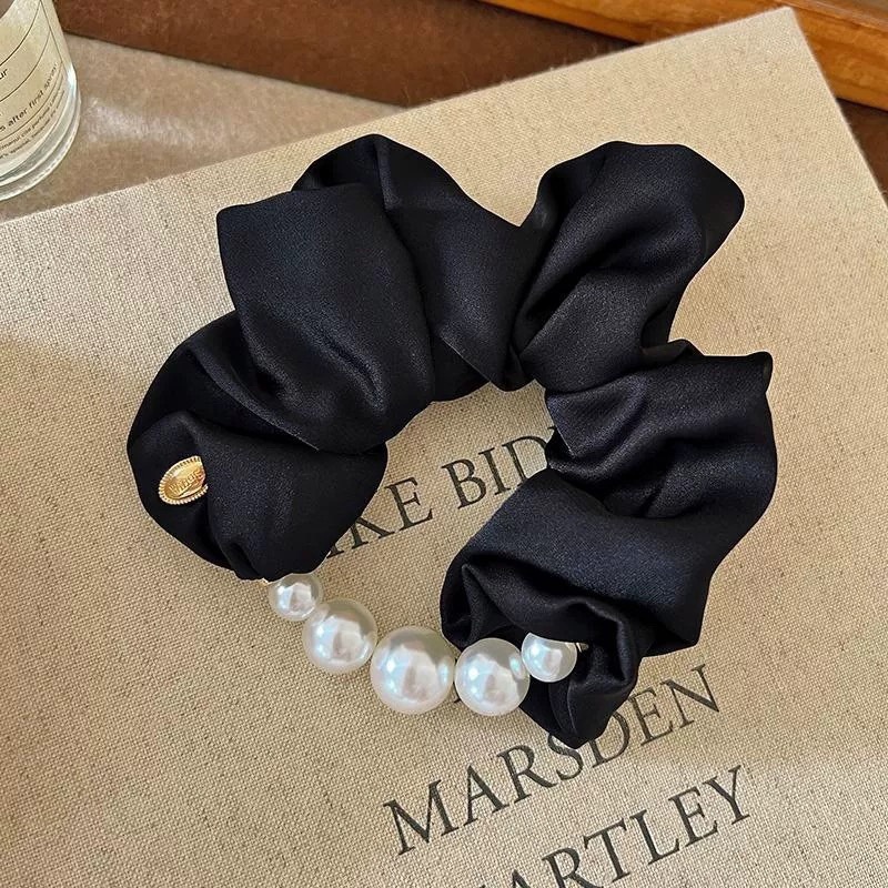 Women's Elegant Fabric Banquet Elastic Hair Band Solid Color