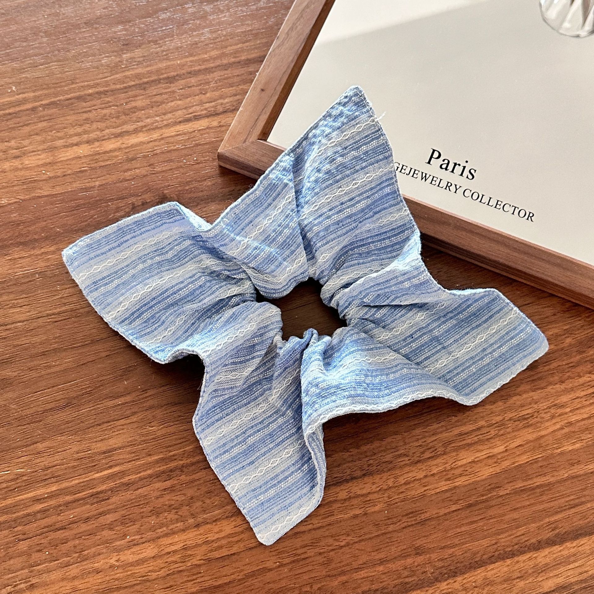 Girls Cloth Scarf Scrunchies Pastoral Fruit Hair Band Rose Red