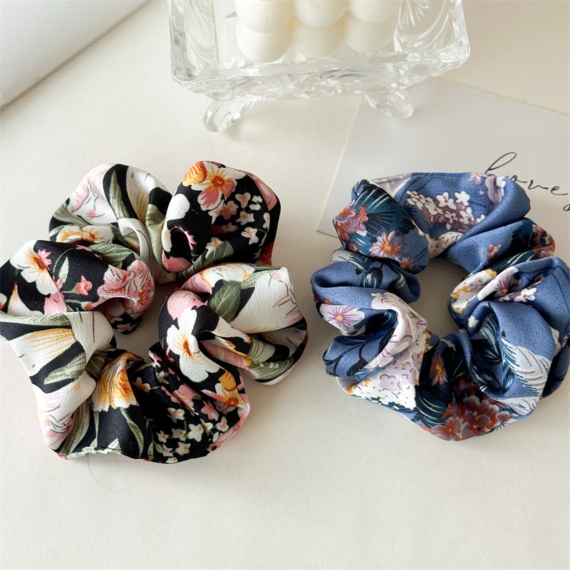 Women's Elegant Daily Banquet Cloth Hair Scrunchie Floral Pattern