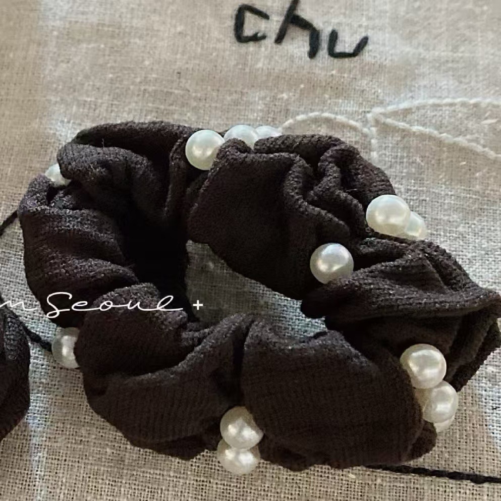 Girls Synthetic Telephone Cord Hair Ties Daily Wear Pearl Neutral Colors