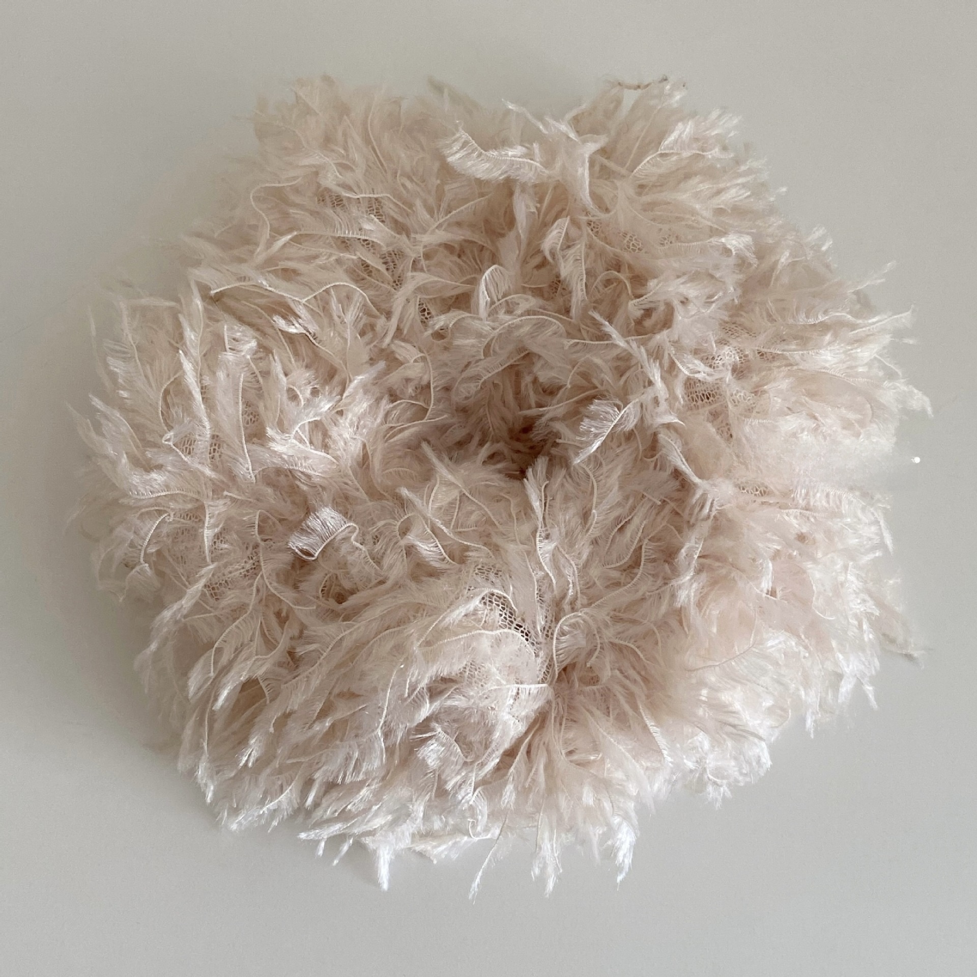Women's Winter Fairy Feather Hair Tie Fluffy Scrunchie Solid Colors
