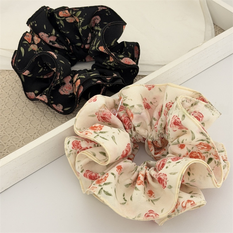 Women's Spring Rose Flower Four-Layer Overlock Fabric Hairband