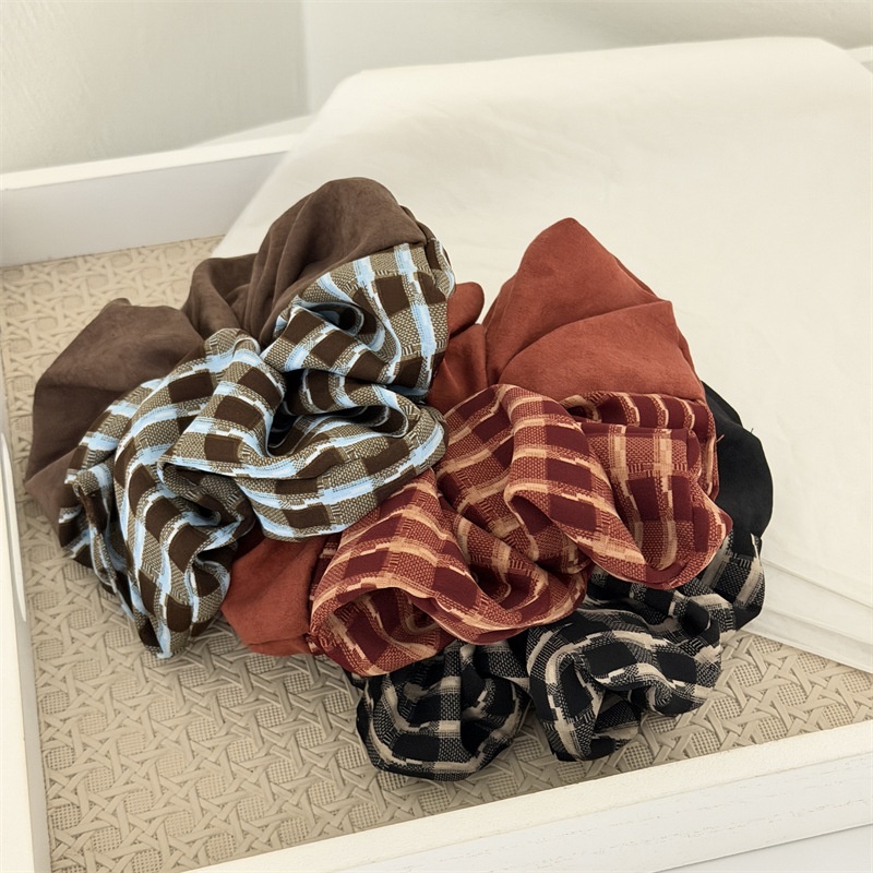 Women's Daily Elegant Fabric Double Strap Hairband Vintage Plaid