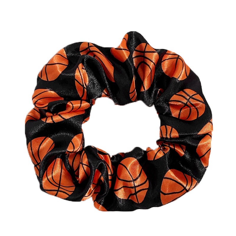 Women's Basketball Cheerleader Cloth Hair Tie Elastic Band Round Style