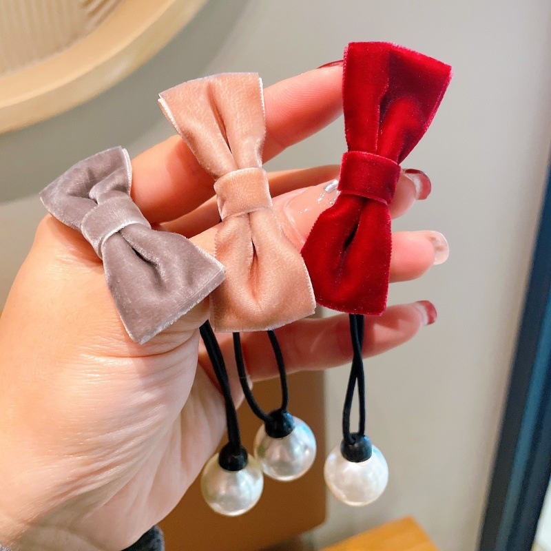 Women's Simple Cloth Princess Low Bun Hair Tie Bowknot Multi-Color