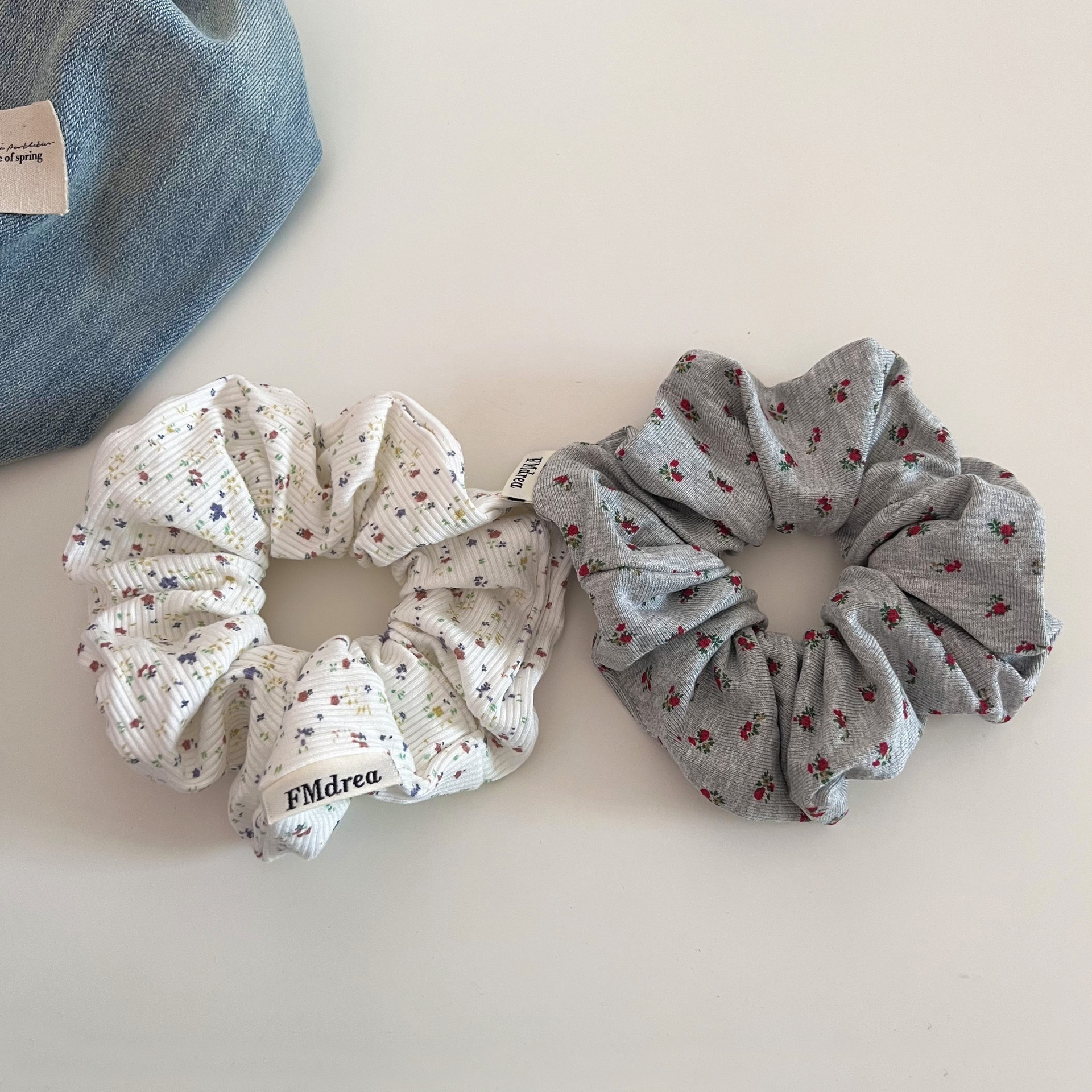 Women's Sweet Floral Polka Dot Cloth Hair Ties for Versatile Low Bun Styling