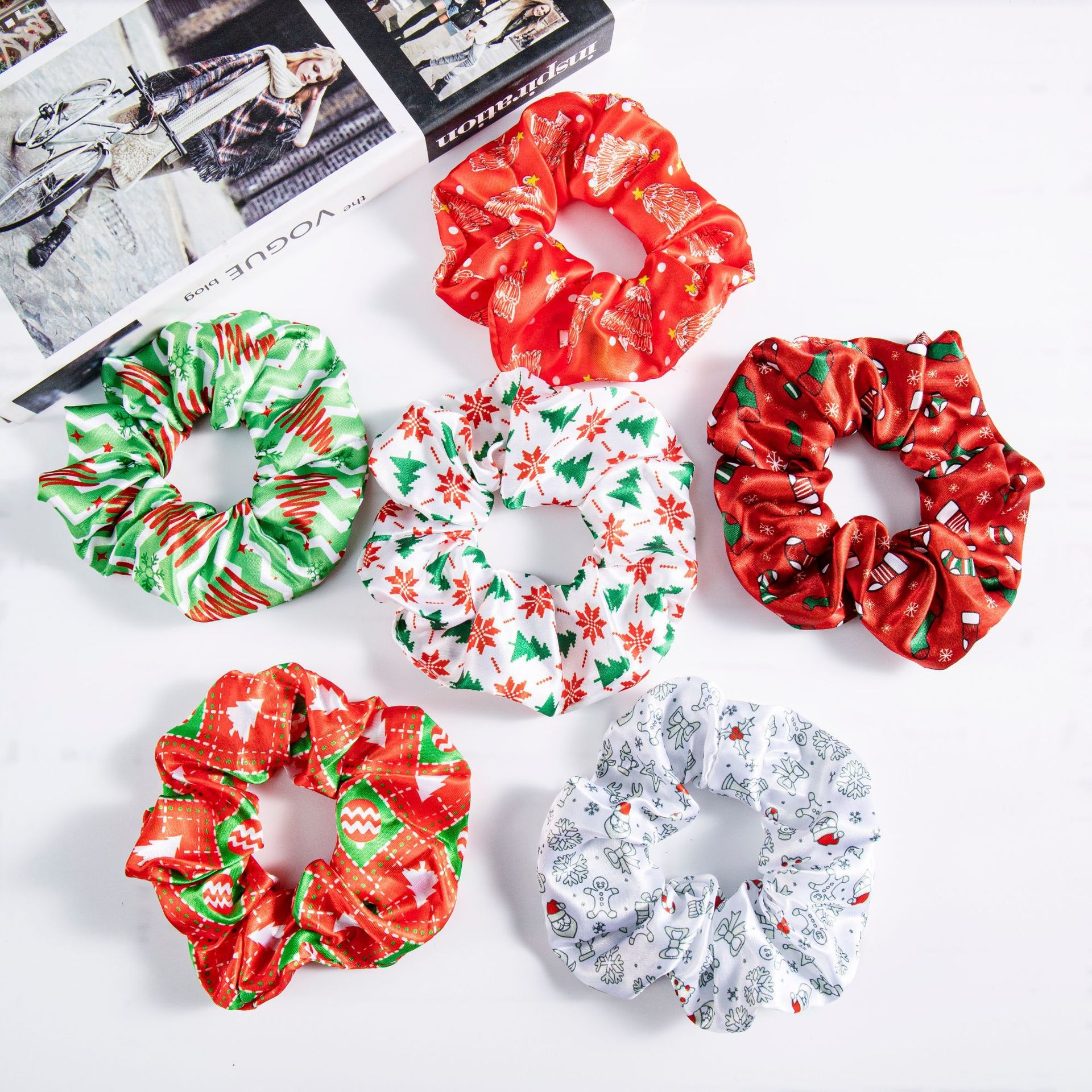 Women's Festive Shopping Hair Tie Simple Christmas Hat Tree Flakes
