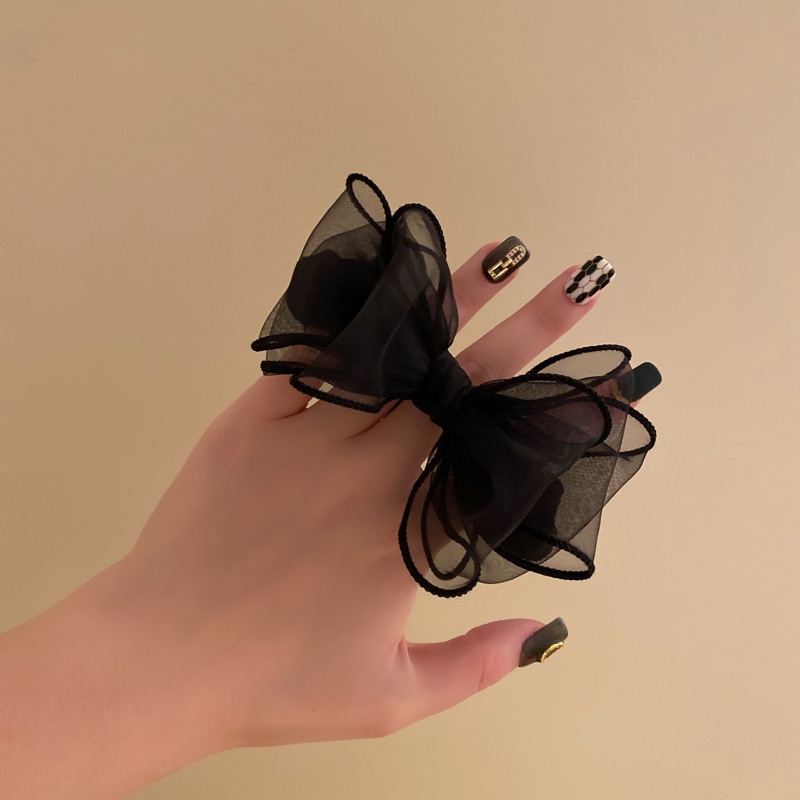 Women's Elegant Handmade Cloth Bow Knot Hair Tie Fashionable Daily Accessory