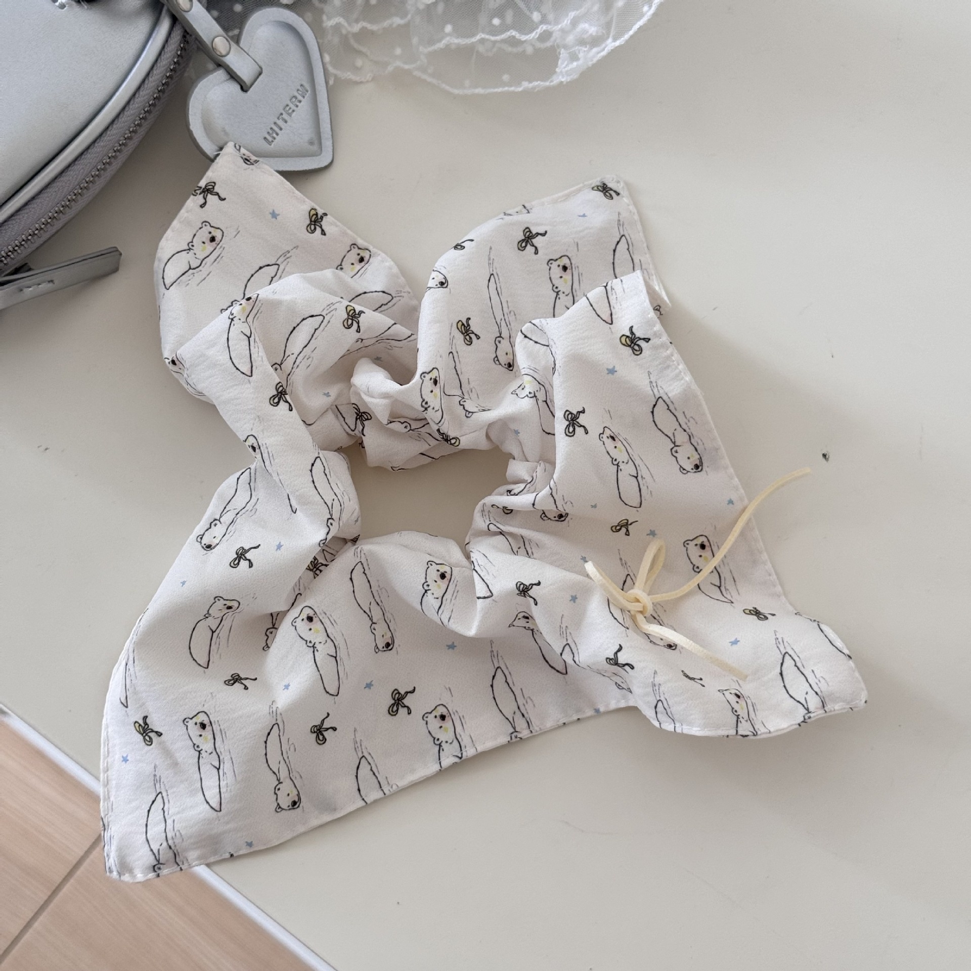 Women's Satin Scarf Elastic Hairband Handmade Hair Ring Multi-Color Bowknot