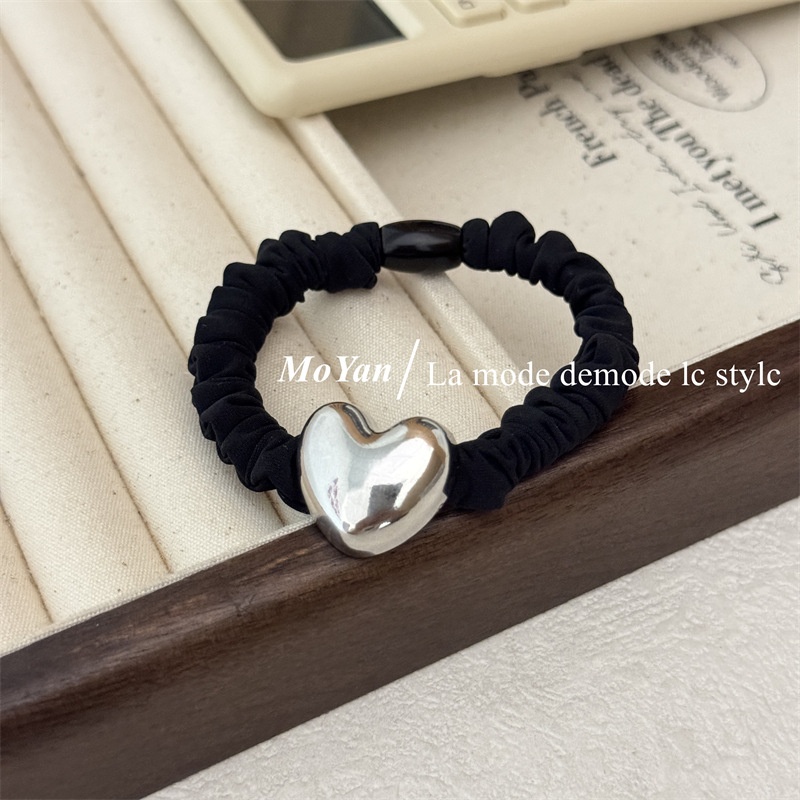 Women's Elegant Alloy Hair Tie Silver Geometric Heart