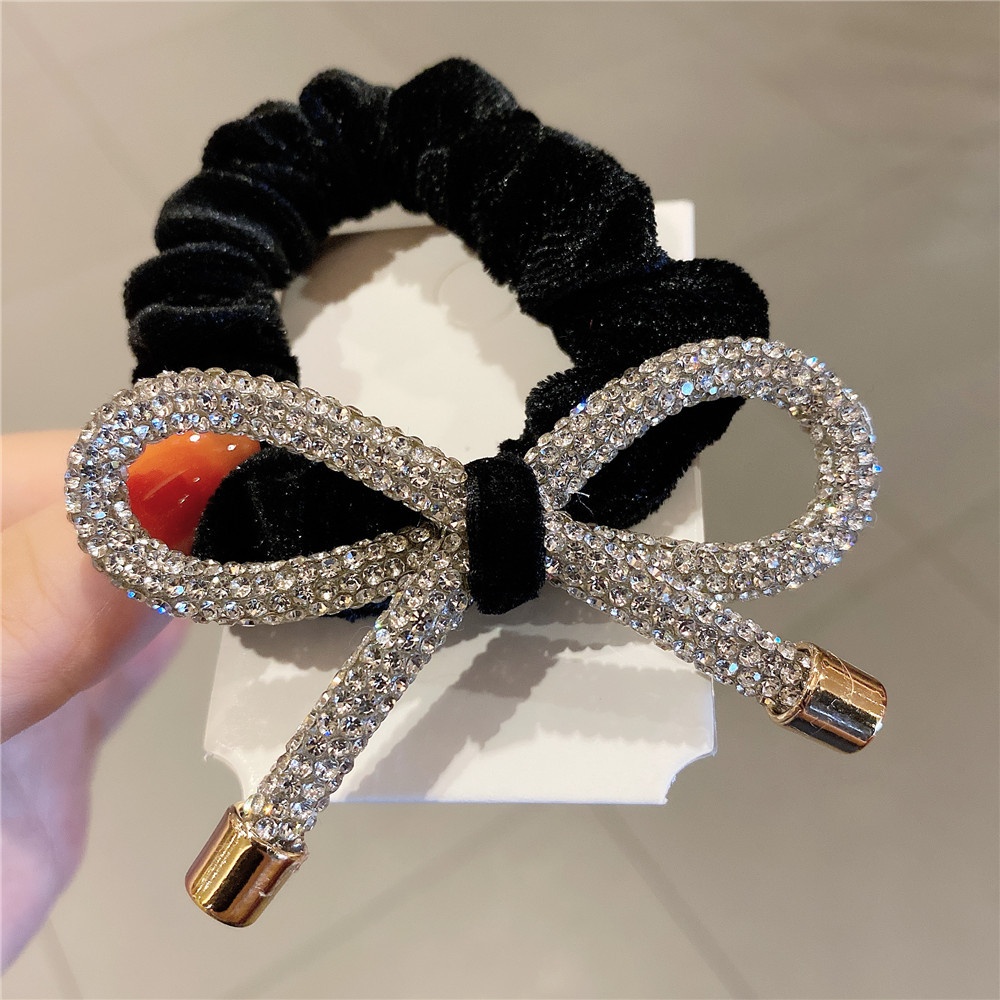 Women's Elegant Cloth Hair Tie for Holiday Dates Retro Bow Knot