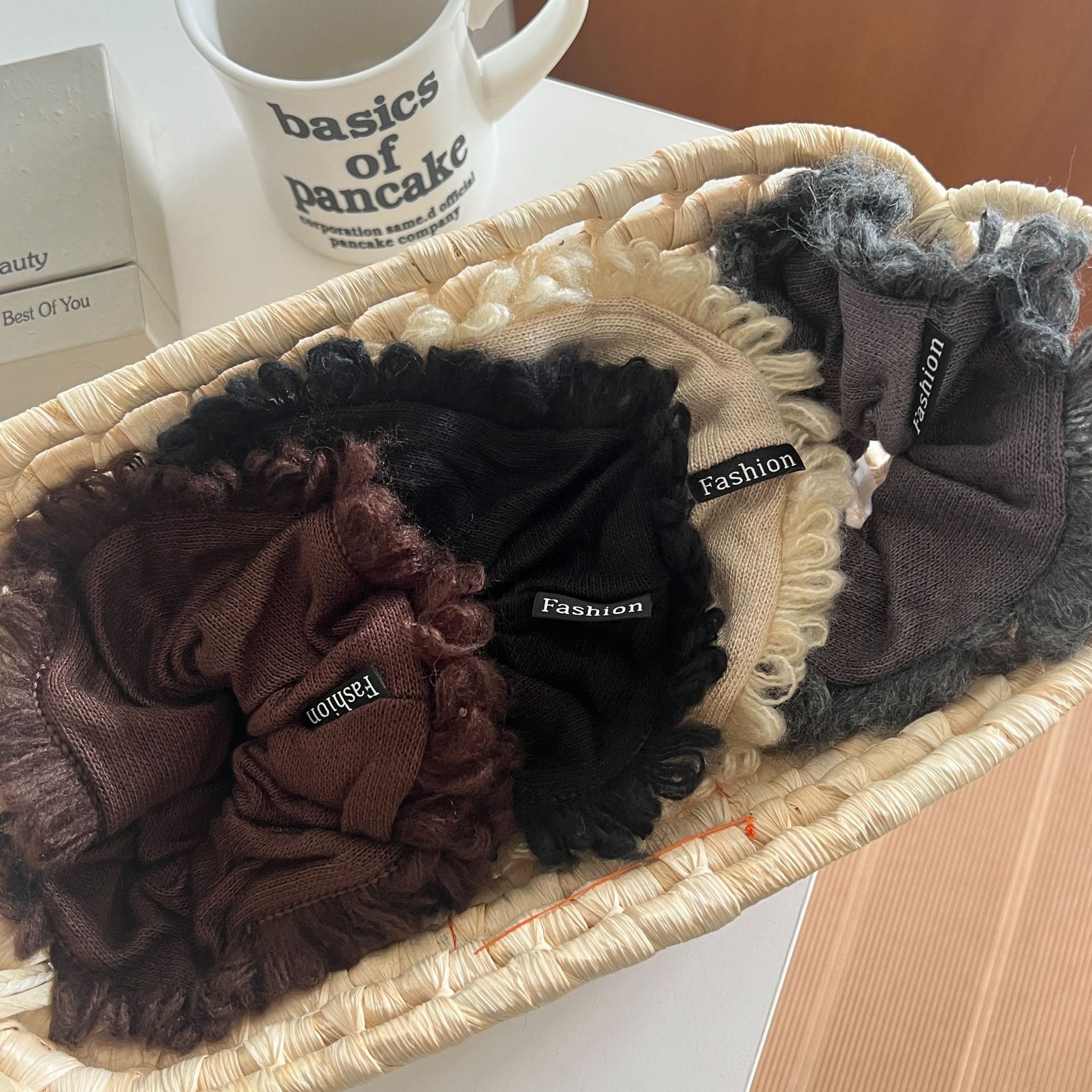 Women's Cozy Wool Yarn Hair Tie For Autumn & Winter Solid Color