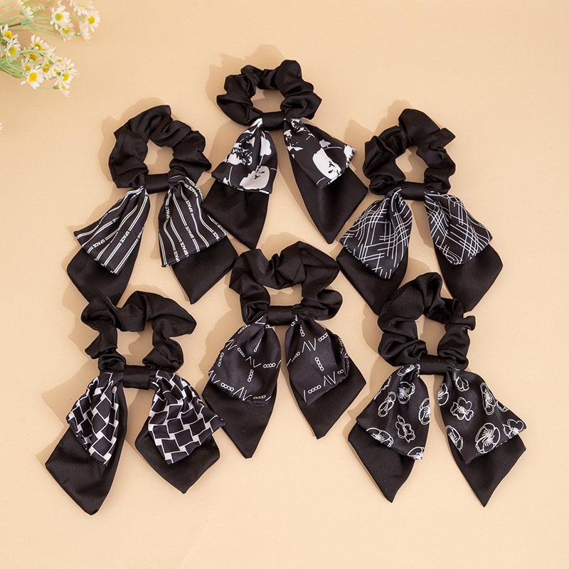 Women's Elegant Large Bowknot Hair Tie Scrunchie Retro French Satin