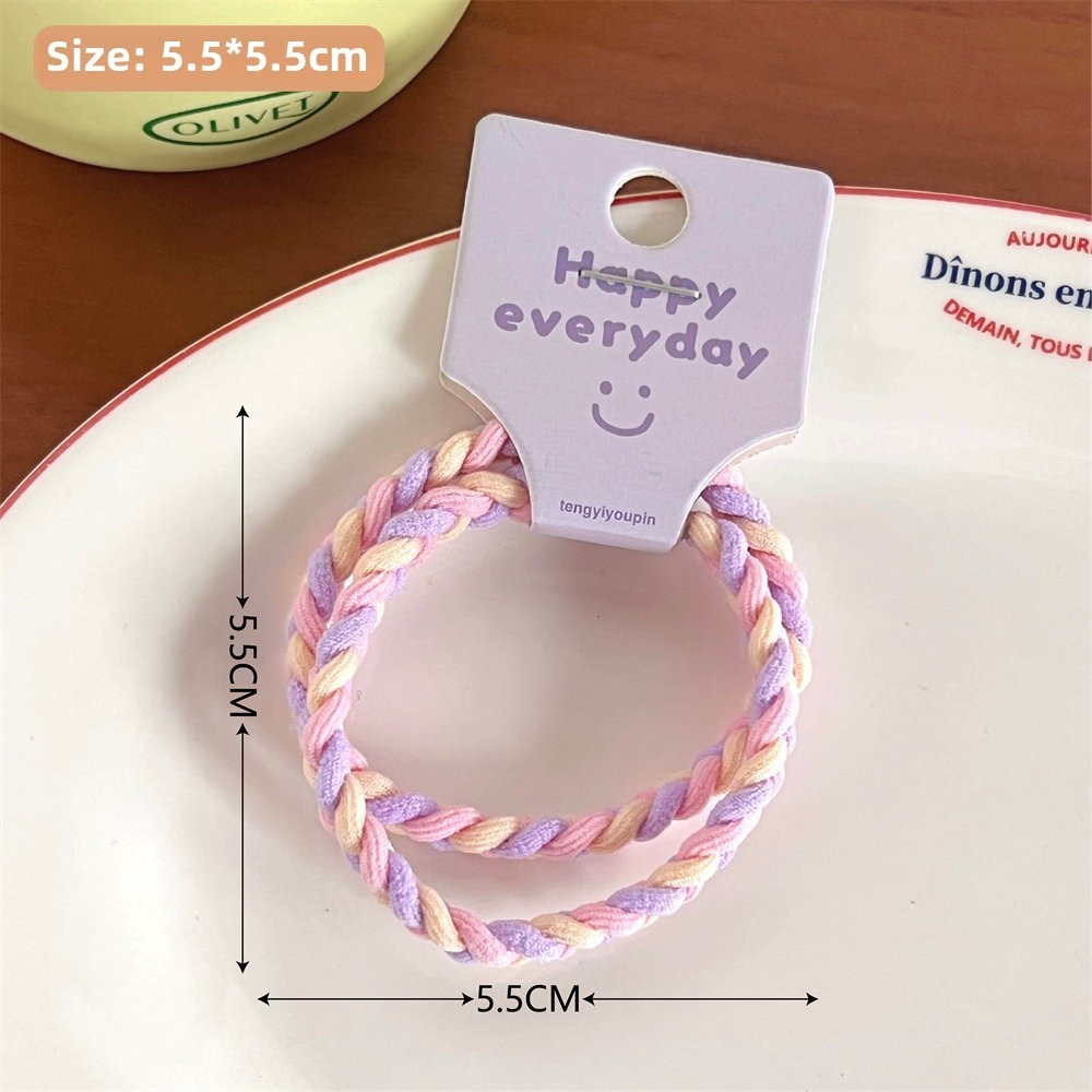 Girls High Elastic Rubber Ponytail Holder Hair Tie Colorful Fresh