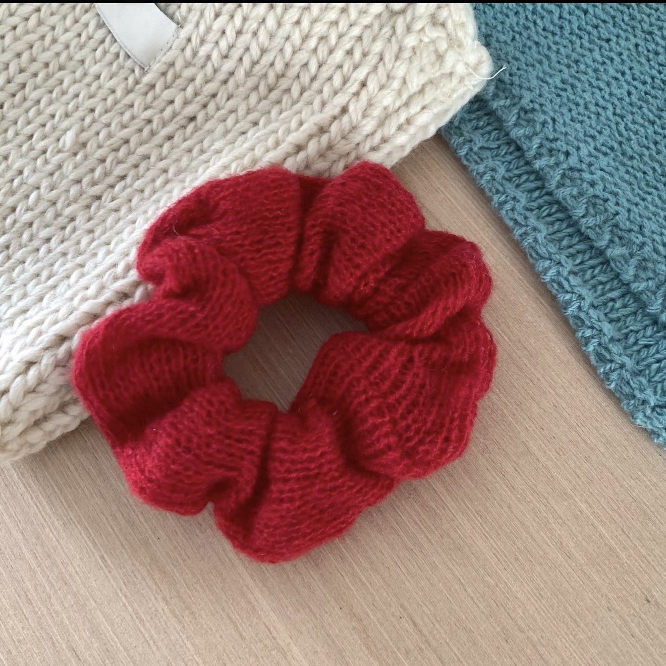 Women's Large Colorful Knitted Wool Elastic Hair Band Autumn Winter