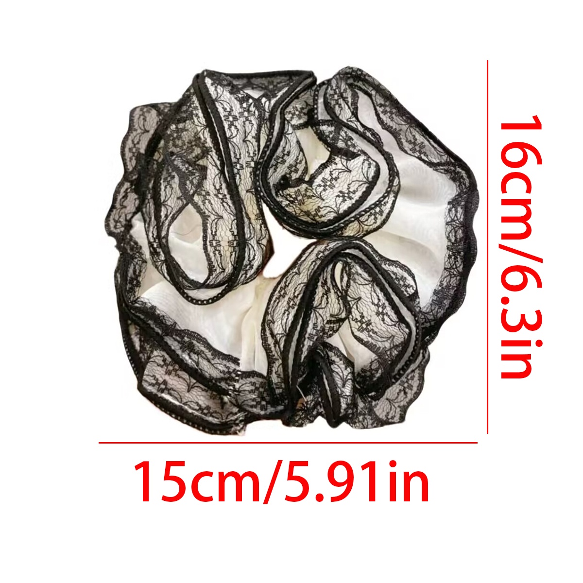 Women's Elegant Lace Edge Large Scrunchie Fairy Summer Hair Tie