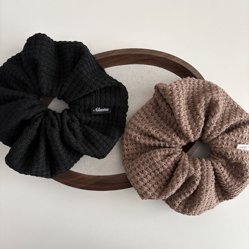 Women's Soft Warm Knitted Large Bow Elastic Hairband Solid Color