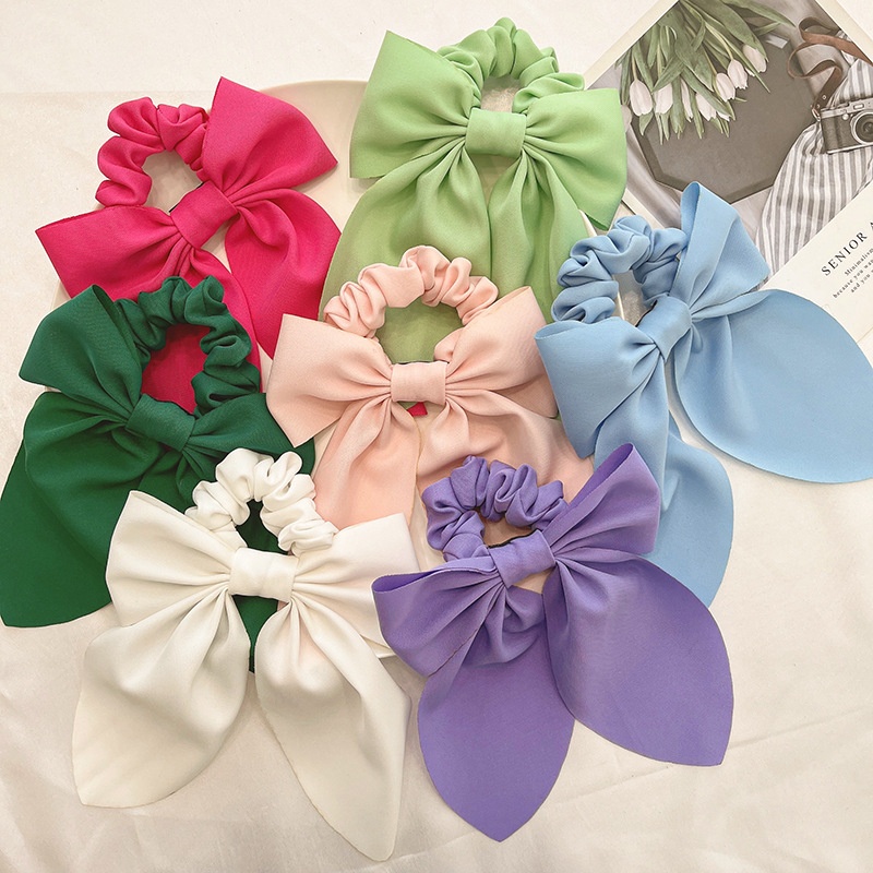 Women's Classic Casual Butterfly Bowknot Hair Tie Solid Color