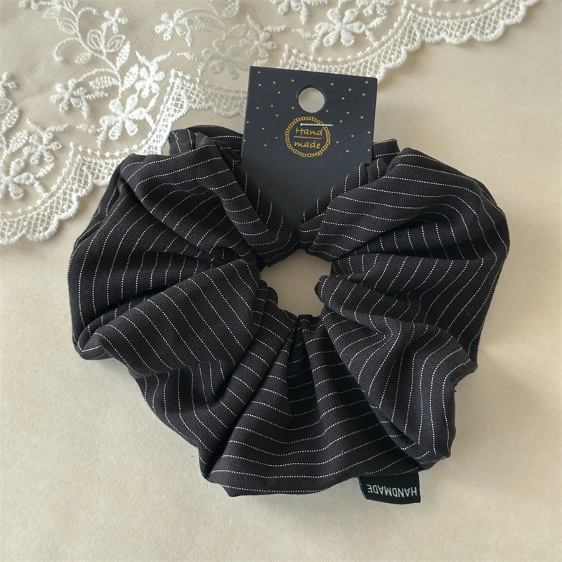Women's Cloth Lazy Low Bun Maker Hair Tie Autumn Winter Striped