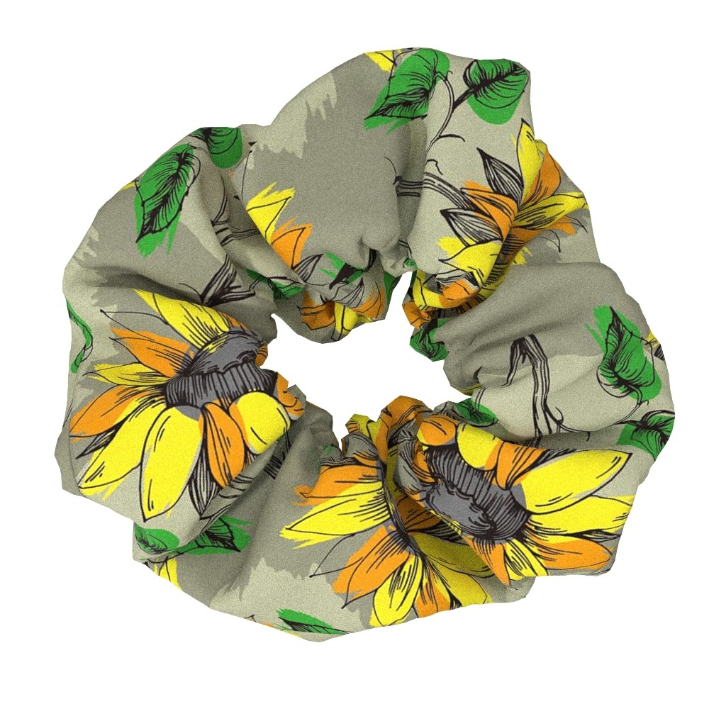 Women's Summer Cotton Elastic Hair Tie Giant Sunflower Pattern