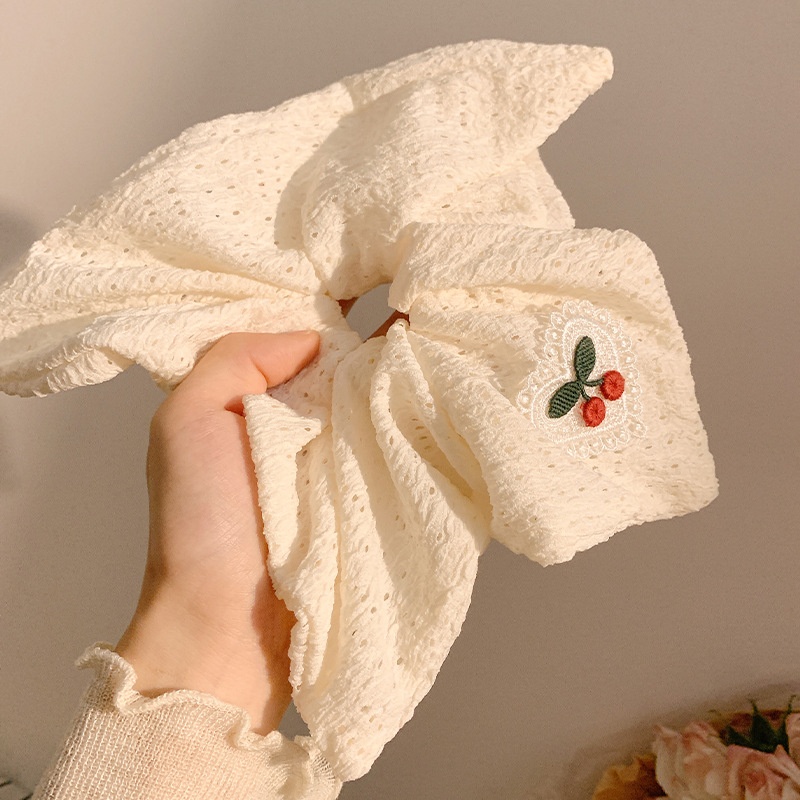 Women's Elegant Square Scarf Scrunchie Chic Cloth Ponytail Hair Tie