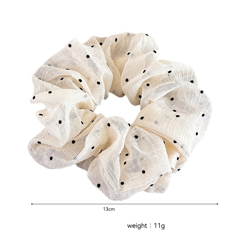 Women's Elegant Spring Summer French Style Cloth Hair Tie Polka Dots