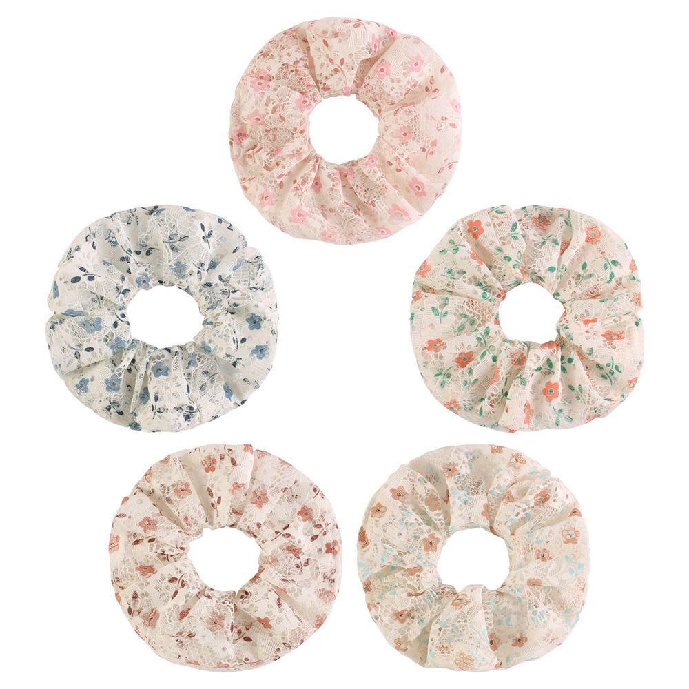 Women's French Style Soft Lace Hair Tie Daily Wear Ditsy Floral